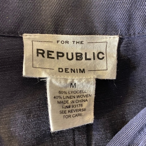 For The Republic Denim Navy Military Style Women’s Jacket - Picture 6 of 8